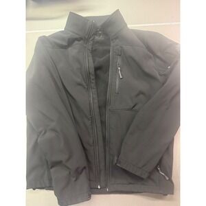ZeroXposur Black Softshell Fleece Lined Jacket Mens Size Medium zipper broken